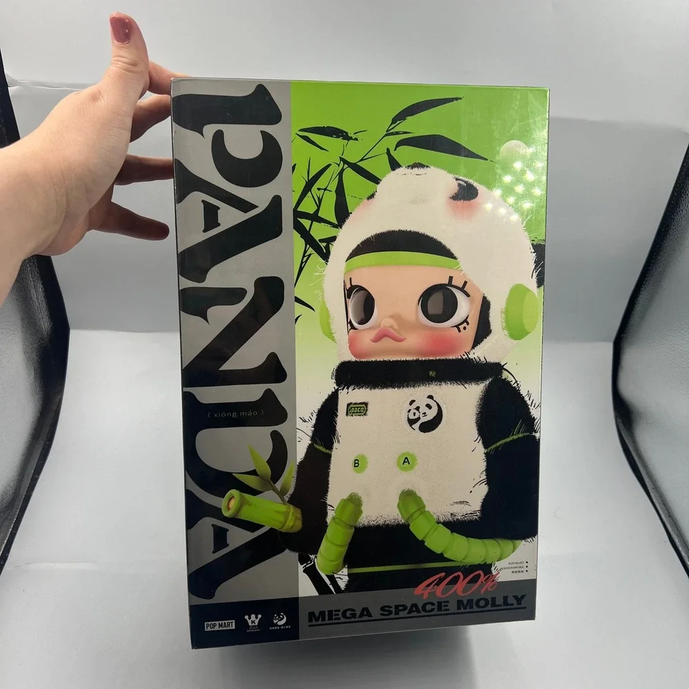 POP MART Mega Space Molly 400% Panda Figure Designer Toy New Sealed Kenny Wong